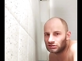 German gay’s steamy shower scene with a sex toy