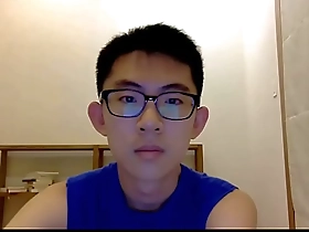 Asian boys big dick jerk off session