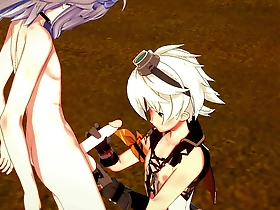 Straight up anime sex with Genshin Impact characters Bennett and Razor.