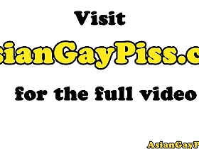 Close up of an Asian twinks blowjob and bareback anal sex with a dildo.