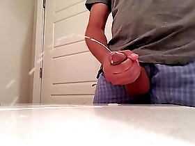Solo pleasure with a huge cock ends up in a big cumshot