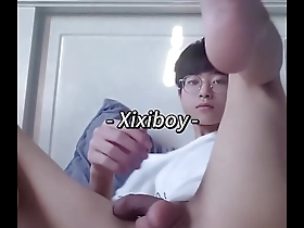 Young Asian boy masturbates with anal toy while his stepfather is away.