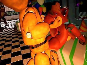 Foxy the Fox character is gay in this Five Nights at Freddys porn video.