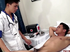 Young Asian boy gets anal sex from doctor in uniform