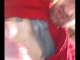 Solo gay bathroom scene with a redhead amateur