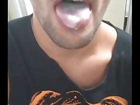 Gay amateur goes wild after a round of balls and sucks cock in the bathroom