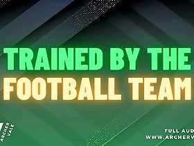 Muscle worship and gangbang in a hot gay audio story with puppy play and slut training