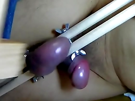 Solo Japanese boy gets his balls worked over and ruined for orgasm