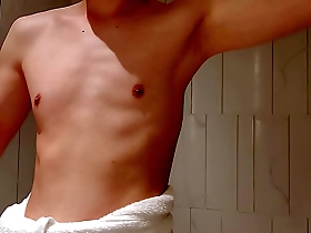 A solo boy showing off his body.