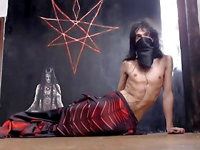A gay mermaid seductress in solo action.