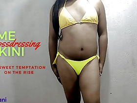 Young Indian transgender in lime bikini, first time anal scene.