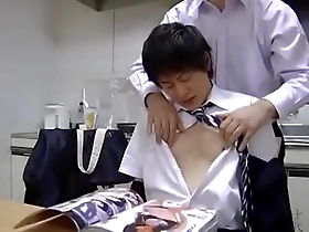 Gay porn video with anal sex and Japanese student and teacher