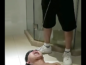 Asian toilet slave gets dominated by gay master