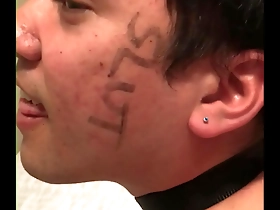Young Asian boy gets flogged and humiliated by an older man.