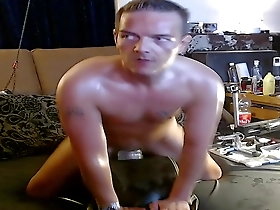 Solo Dutch gay masturbates with oil and uses a Fleshlight.