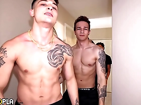 Muscle Mickys first experience with a bigger partner