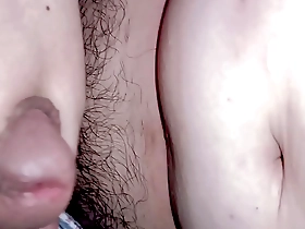Solo pleasure of an Asian man in a hotel room