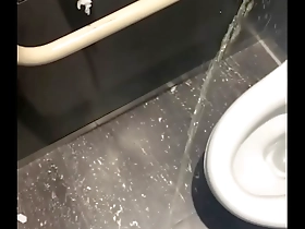 Gay toilet scene with a Japanese college boy
