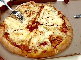 Gay slut cums on pizza in this adult video.