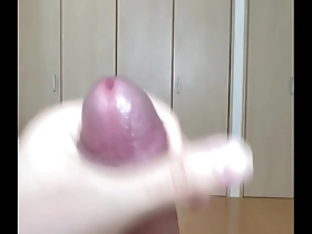 Close up cum fetish masturbation with a Japanese stud