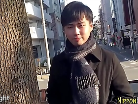 Japanese twink masturbates and cums in a bath in a POV video