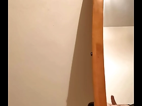 Solo boy with an average body and a small penis masturbates.